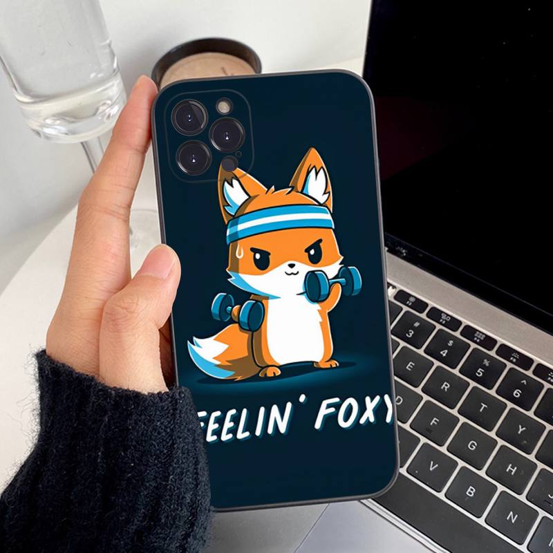 Cartoon Animal Fox Phone Case For iPhone 14 11 12 13 Mini Pro XS Max Cover 6 7 8 Plus X XR SE 2020 Funda Shell