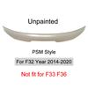 Per BMW Serie 4 F32 F33 F36 2014-2020 Fibra di Carbonio Lip Paraurti Posteriore Spoiler Baule Kit Ala Coda Stile MP M4 PSM Nero Lucido