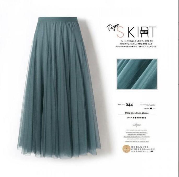 Dámská pevná skládaná elegantní midi elastická sukně v pase