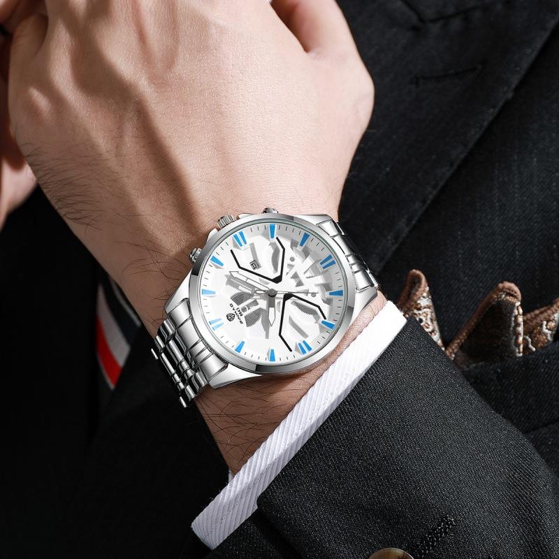 New Domineering Business Men'S Hollowed-Out Imitation Mechanical Waterproof Men'S Fashion Light Luxury Quartz Wrist Watch