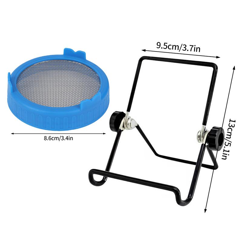 86Mm Wide Mouth Sprouting Jar Plastic Bean Sprouting Cap Seedling Tray With Stainless Steel Screen Mesh Cover Sprout Maker