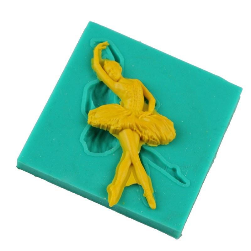 New Ballet Girl Dance Shape Silicone Cake Decorating Molds Lace Chocolate Cake Mould for Party Wedding