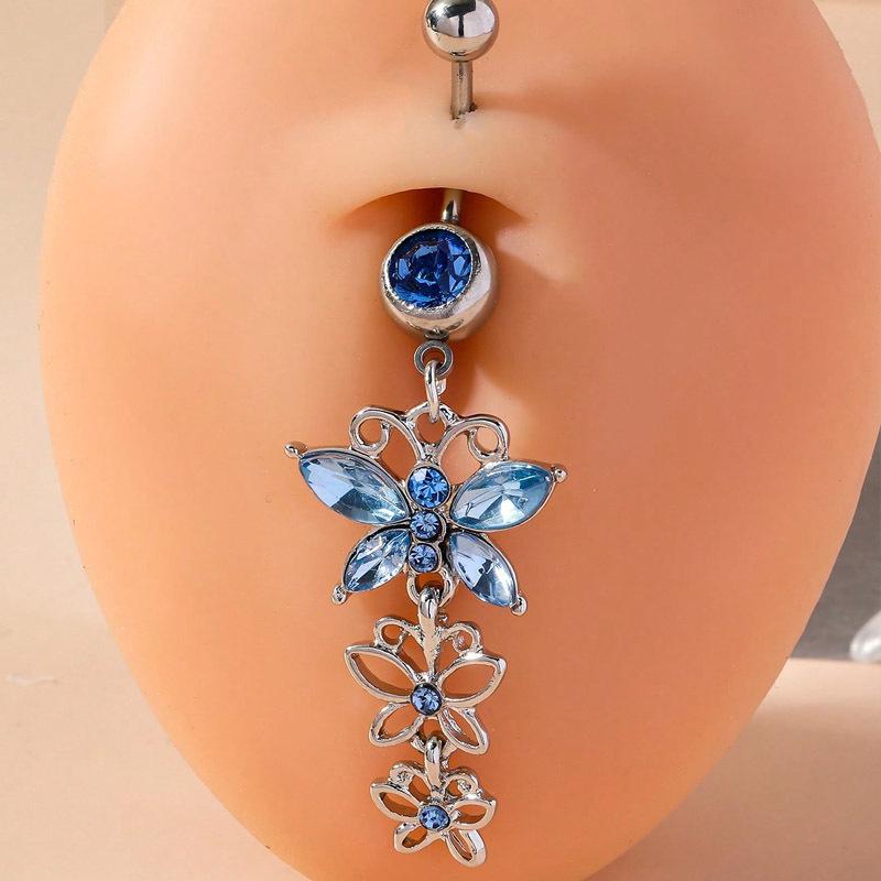 Multi-Color Butterfly Belly Button Ring - Personalized Fashion Piercing Jewelry