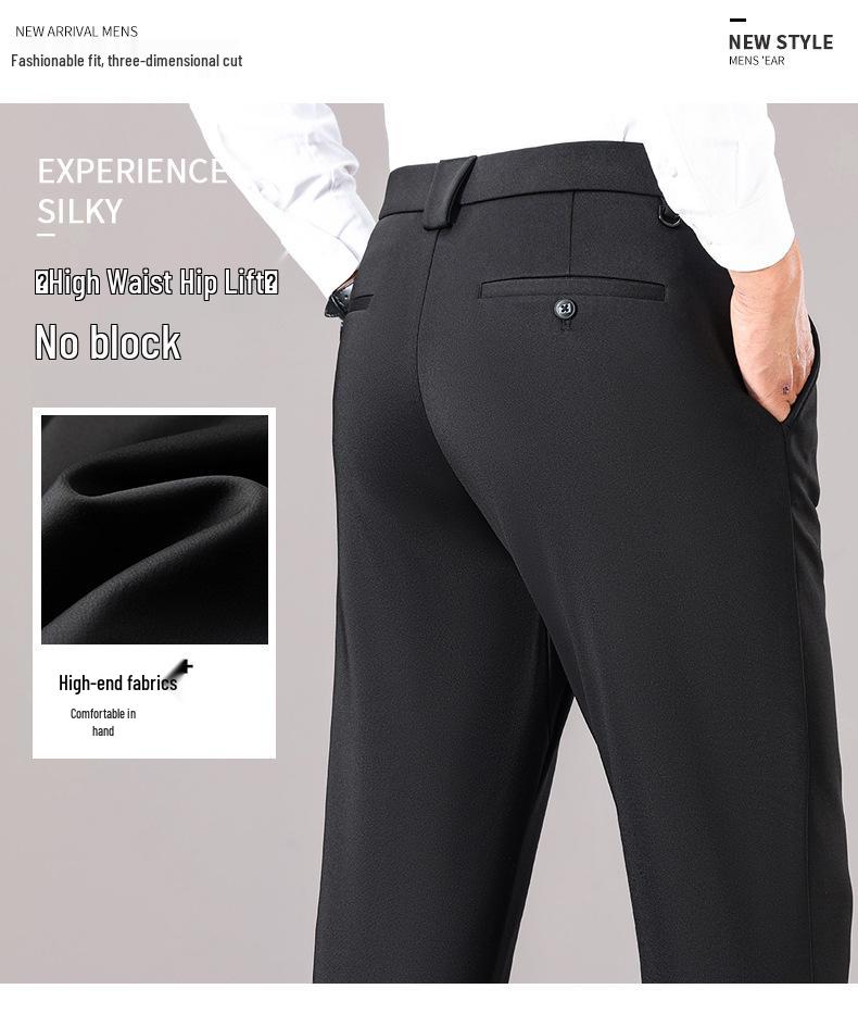 Autumn & Winter Men's Wool Business Trousers: Versatile Stretch Dress Pants for Work, Commute, or Casual Wear