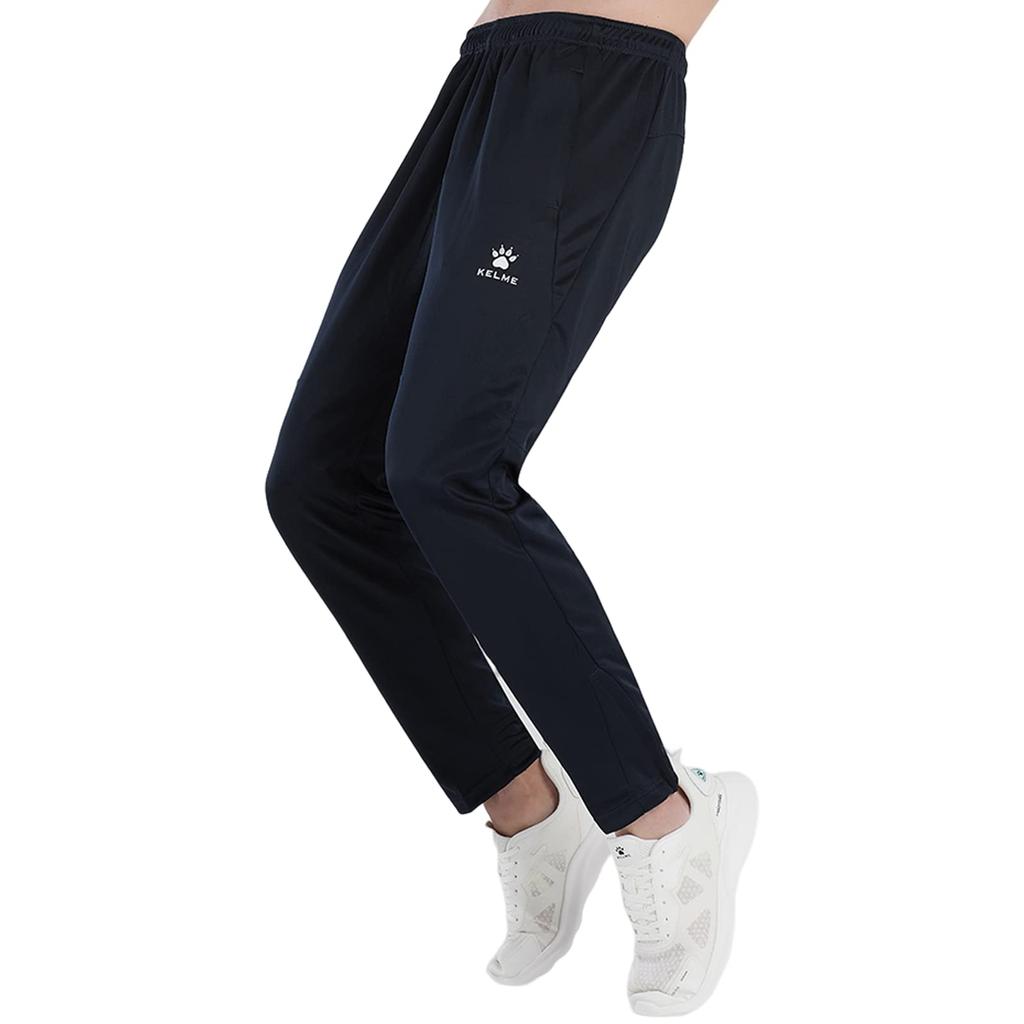 Kelme Men's Training Long Pants, Sports Sweatpants, Fitness Jogger Pants for Running (Black & Plus Velvet, Size M)