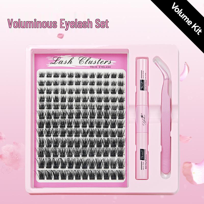 Europe Faux Cluster Eyelashes: 30D 40D Segmented, 14 Rows, Dense & Curly