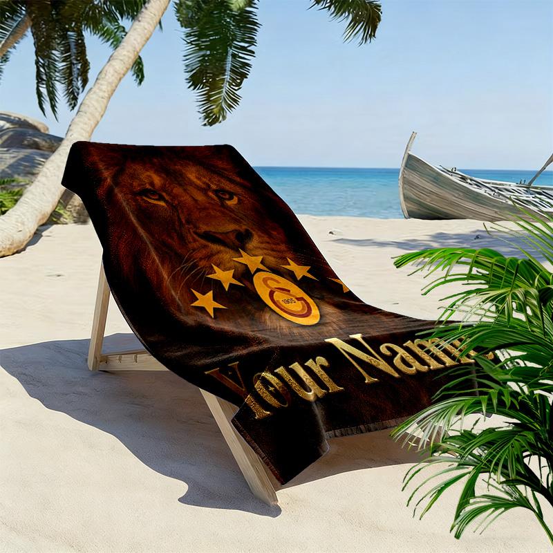 Custom Name Galatasaray S.K Print Beach Towel, Large Soft Quick Dry Towel for Beach Camping Swimming -HE58