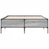 Bed Frame Gray Sonoma 140 x 200 cm Particleboard and Metal