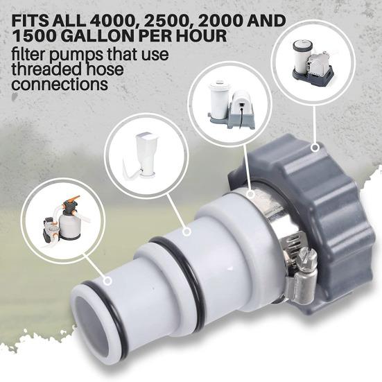Hose Adapter Reusable Perfect Threaded Connection Pump Hose Conversion Adapter Filter Pool Hose Replacement Adapter for Intex Fit ARU