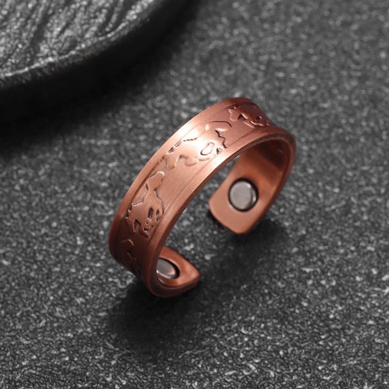 Celtic Bear Claw Copper Ring Magnetic Energy Treatment Joint Pain Ring for Women Men Retro Fashion Healthy Weight Loss Jewelry