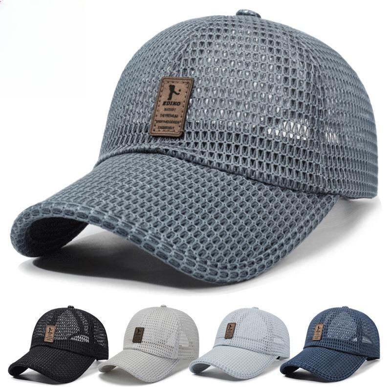 Spring Summer Men's Full Mesh Visor Cap Quick Dry Breathable Sun Protection Hat For Outdoor Fishing Hiking