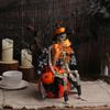 Halloween Pumpkin Skeleton Decorations Artificial Fake Flower with Deadwoods Table Centerpieces Home Decorations Gift