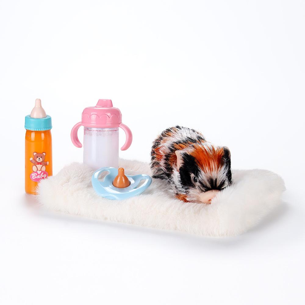 Cute Pet Three Flower Pig Toy Soft Lifelike Piggy Kids Play House Toy With Bottle+Pacifier Accessories Reborn Doll Birthday Gift