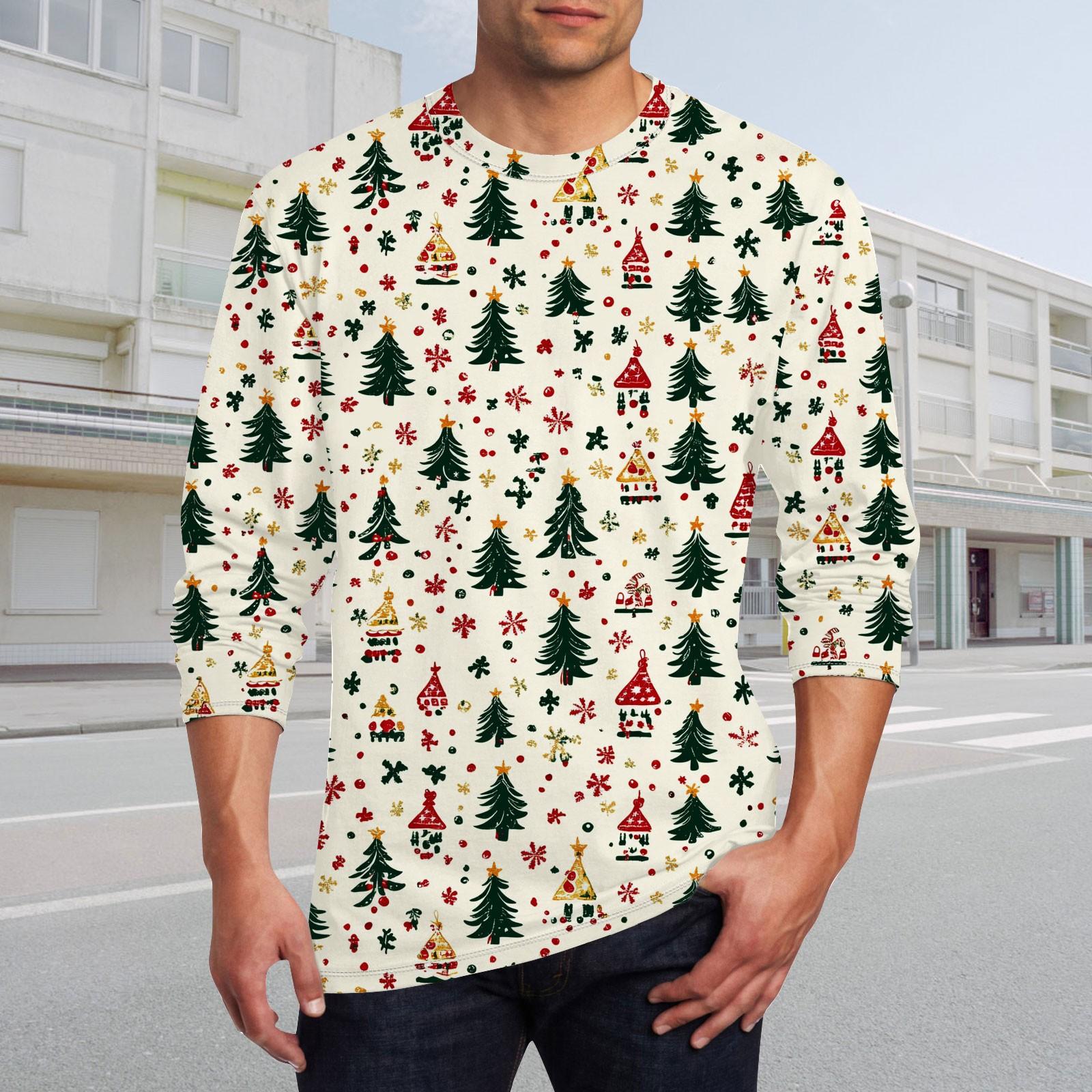 

Муж. Футболка Круглый вырез Одежда Одежда На открытом воздухе Длинный рукав С принтом Модельер Винтаж XXXXXL бежевый