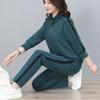 Fashion Women Half Zip Stand Collar Sportswear Suit Casual Spring Autumn Outdoor Sports Two Piece Tracksuit for Ladies