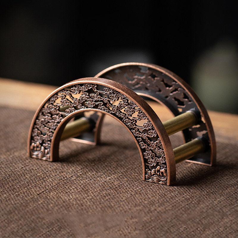 Cup Coaster Storage Rack, Alloy Cup Holder Base, Tea Set Accessories, Metal Retro Creative Cup Holder, Tea Ceremony Accessories