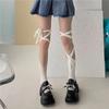 2Pairs Irregular Straps Lolita Lace Stockings Mesh Split Toe Socks JK Lace-up Stockings  Ladies Girl