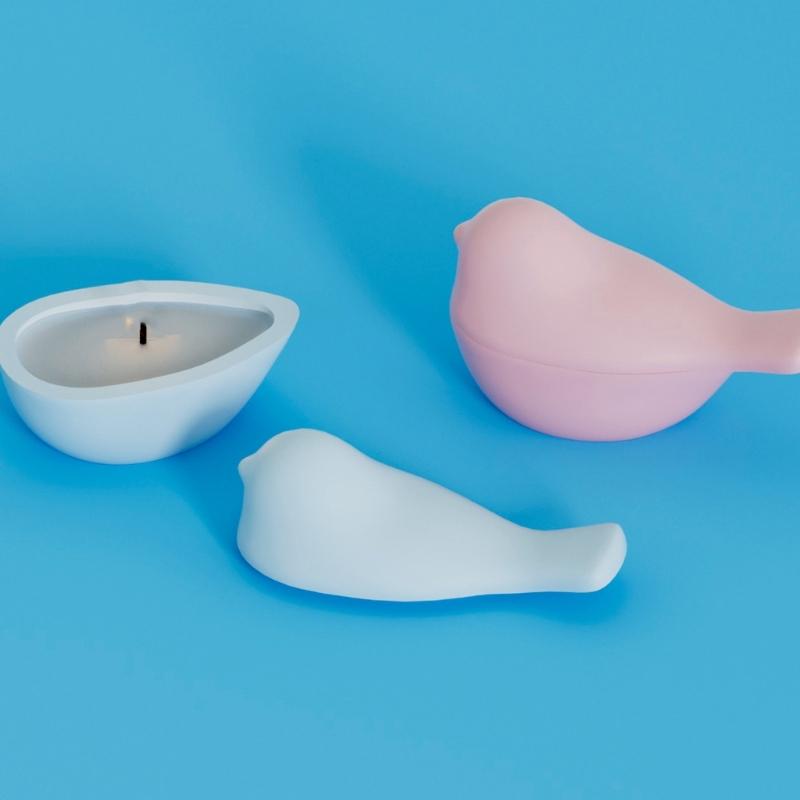 Flexible Silicone Molds for Creating Candle Stand Tealight Holder Mold Bird Shaped Candlestick Desktop Ornament Mold
