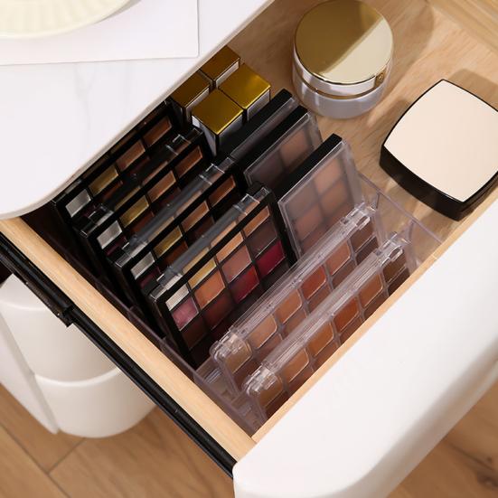 7 Grids Makeup Organizer Tray Storage Holder Large Capacity Transparent Design Multipurpose Eyeshadow Palette Makeup Holder