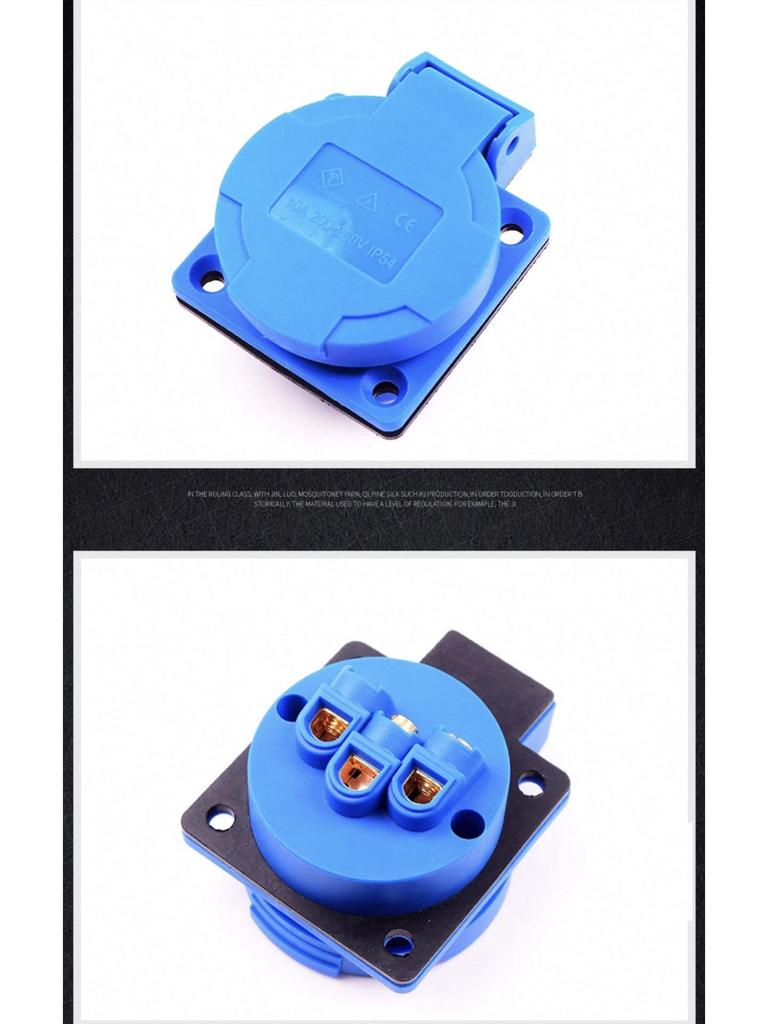 IP54 Waterproof 220V 10A 5-Hole Dustproof Socket with Flip Cover