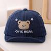 Breathable Baby Baseball Hat Cartoon Bear Baby Sun Visor Hat Simple Toddler Peaked Cap  Boys Girls