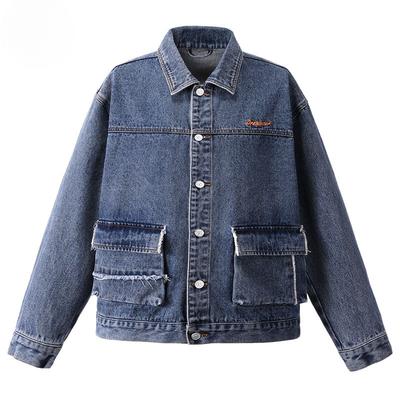 Washed Denim Jacket Men's New Retro Work Jacket Loose Top