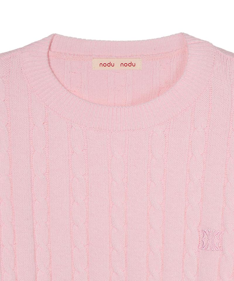 Nodeuyuumeon Witty Cable Round Knit [Pink]