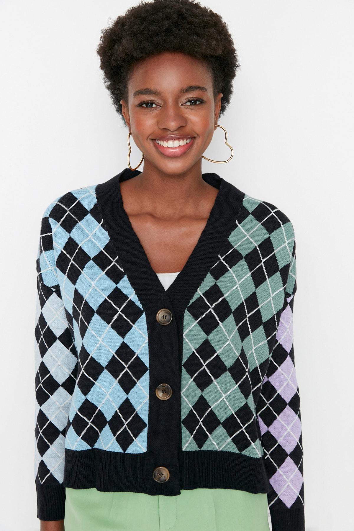 

Кардиган - Темно-синий - Классический крой