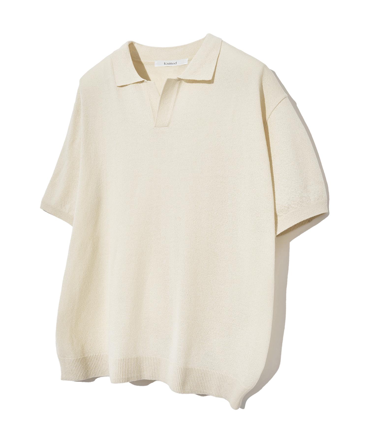 Nitied Cool Summer Essential Open Collar Knit Tee Ivory L
