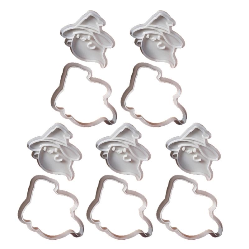 5Pcs Biscuits Mold Halloween Specter Cookie Cutter Biscuits Fondant Cookie Stamp Kitchen Tool Party Supplies