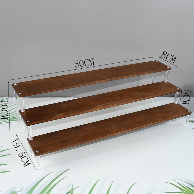 Acrylic Wooden Display Riser Stand for Funko POP Figures,Earring Ring Holder Cupcake Stand,Perfume Stand Organizer Display