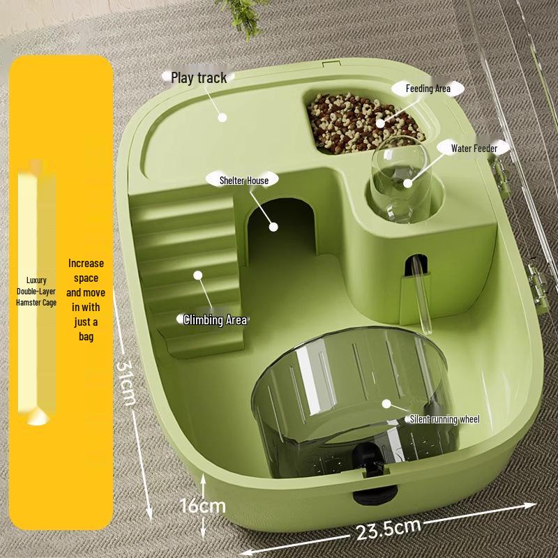 Luxury Acrylic Spacious Hamster Villa Cage – Easy To Clean Transparent House