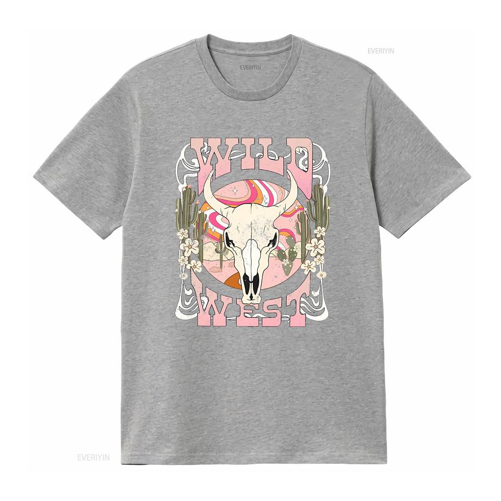 Country Concert T Shirt Wild West Cute Cowgirl Western Vibes Oversized for Women Vintage Washed Stretched Top For Everyday Wear