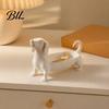 Desktop Storage Organizer Dachshund Jewelry Tray, Decorative for Rings Earrings And Keys, Office Desk Stationery Holder Cute Resin Animal Figurine