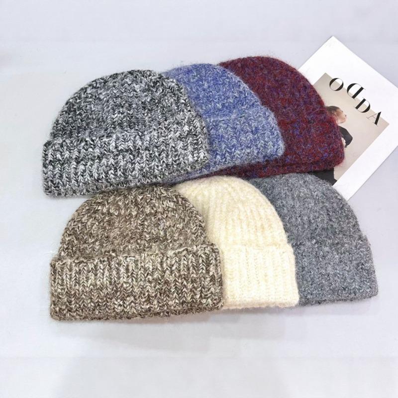 25 Early autumn new sundry wind simple pullover wool hat warm ear protection knitted hat casual snow hat