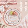 Rose Gold Themed Party Tableware, Paper Plates, Paper Towels, Birthday Products, Disposable Bronzing Paper Towels, Paper Cups.
