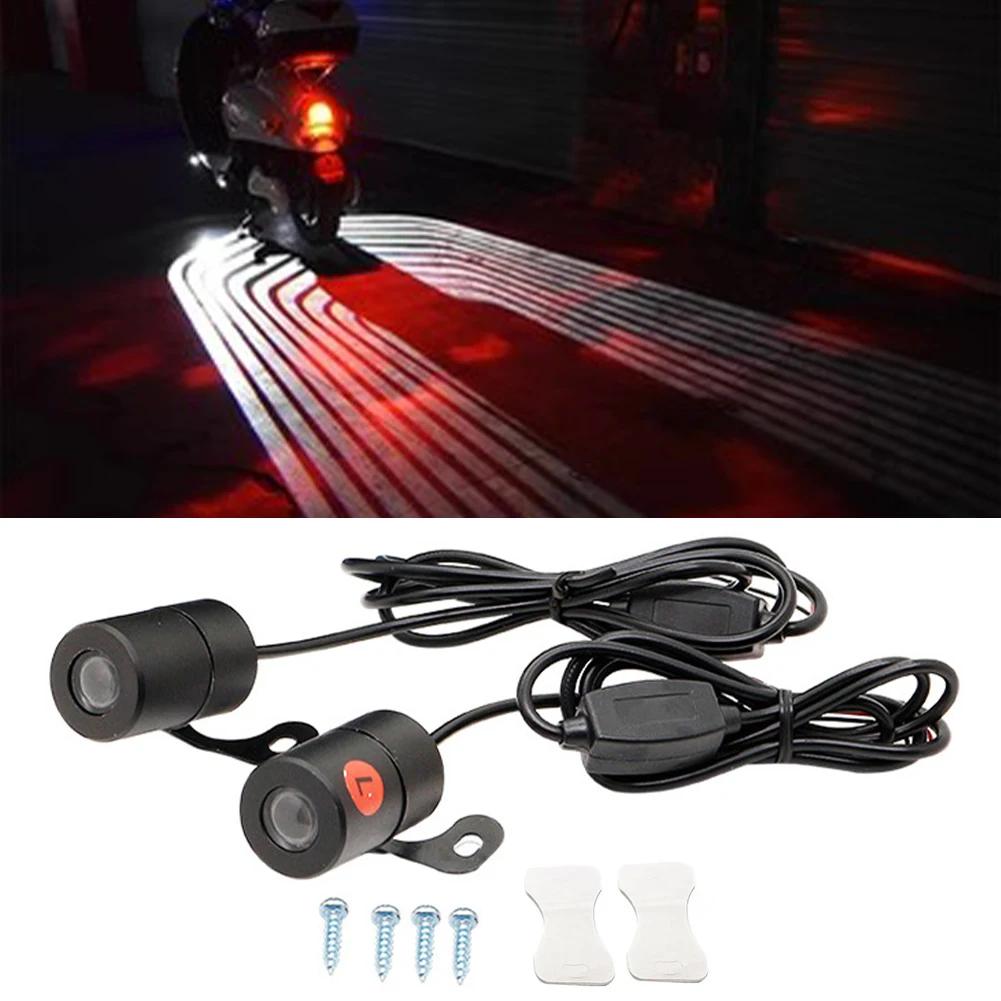 2PCS Motorcycle LED Lamps Welcome Door Courtesy Light With Projector Angels Wing Led Carpet Underglow For Car Motorcycle Light