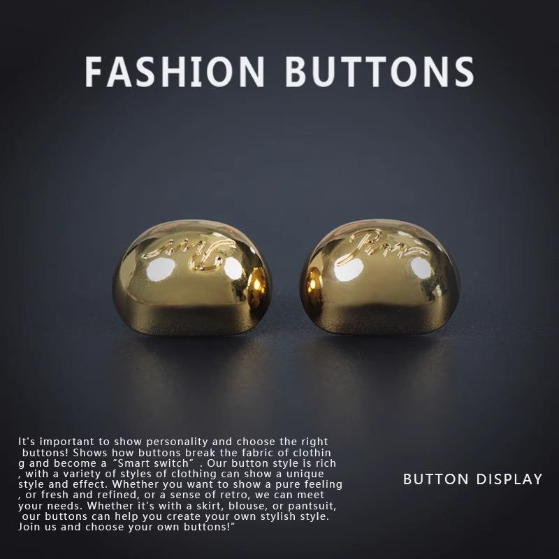 

10Pcs Square Women S Coat Buttons High-End Top Shirt Exquisite Sweater Clothes Gold Metal Buttons Bronze gold * 18MM
