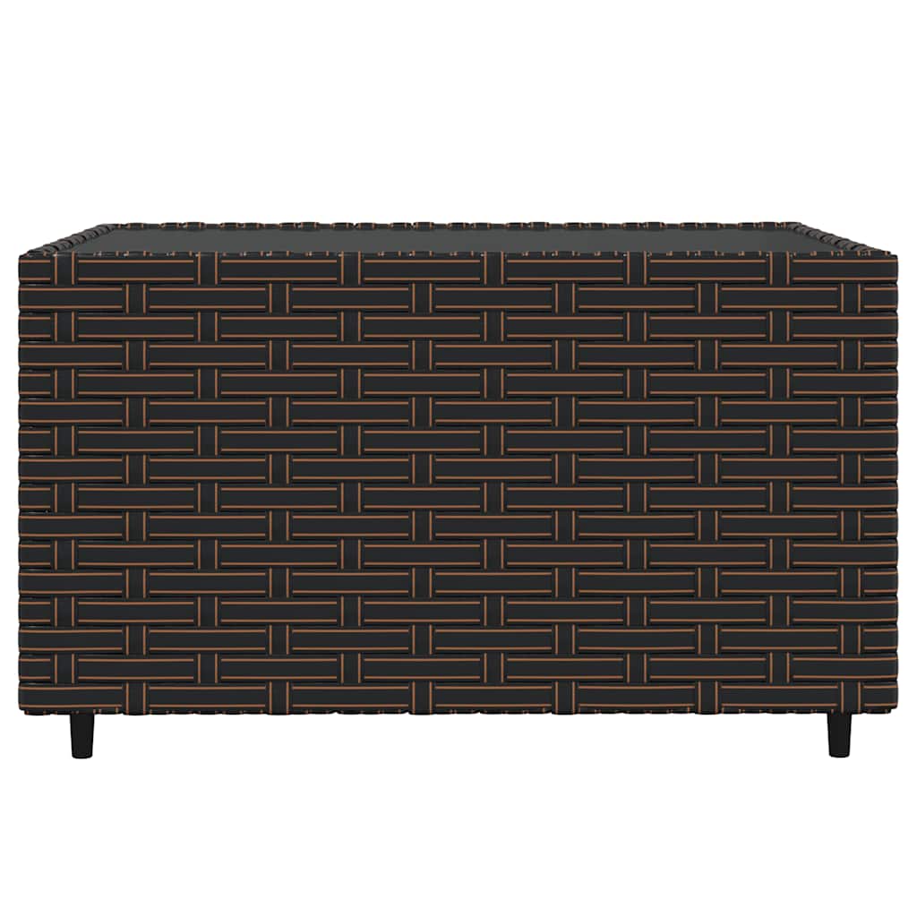 3 piece Garden Lounge Set with Cushions Brown Poly Rattan