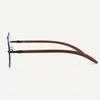00102 Retro Japanese Metal Big Round Glasses Frame Men And Women Myopia Plain Light Wood Grain Legs Literary Frame