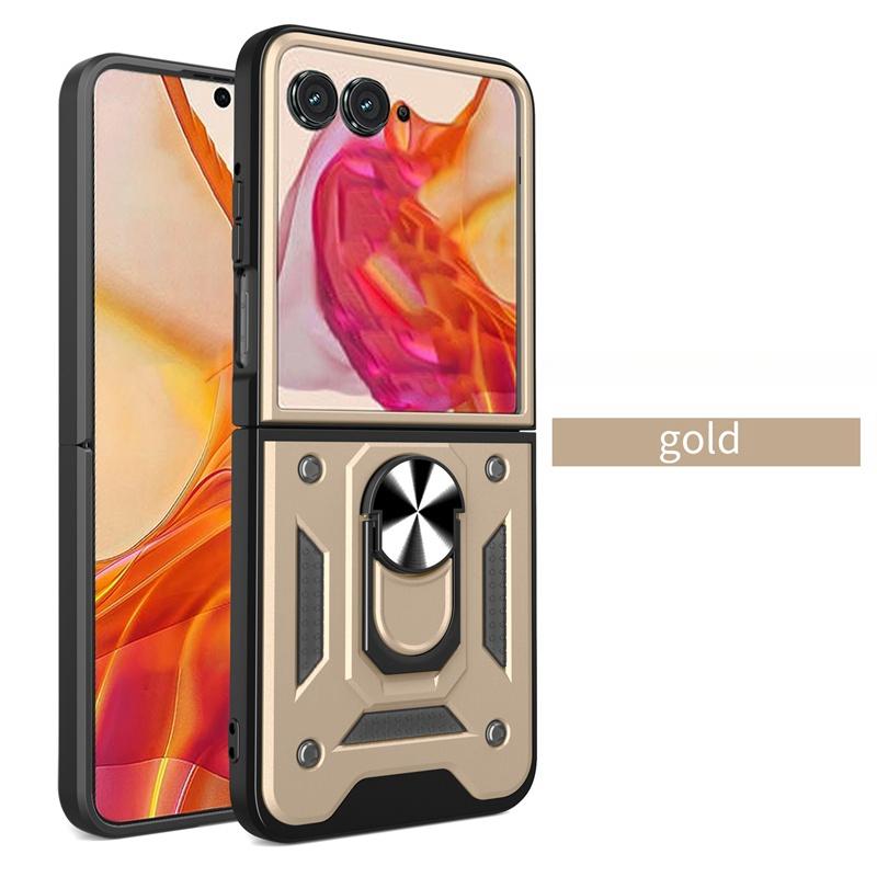 Shockproof Armor Case For Motorola Razr 50 Ultra Razr + Plus 2024 Car Magnetic Ring Holder Back Cover For Moto Razr50 Razr+ Capa