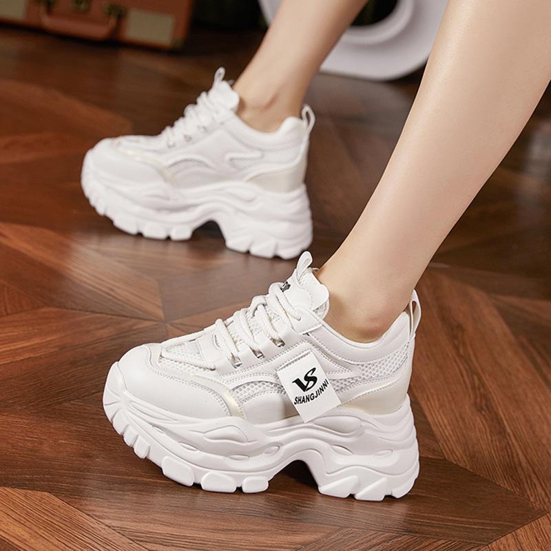 Daddy Shoes Women's 2025 Spring New Women's Shoes Versatile Shoes Women's Popular Thick-soled Inner Height Increase Casual Sports Shoes