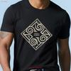 Unisexs Tribal Maze Pattern T Shirt Slim Fit Crew Neck Black Wi Vintage Stretched Versatile Breathable Unisex Stylish