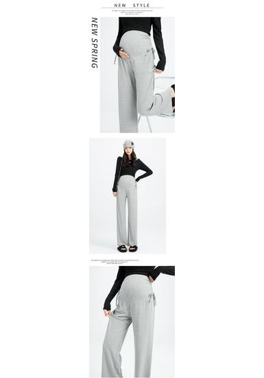 2026 Petite Maternity Drawstring Wide-Leg Pants for Spring/Summer/Autumn