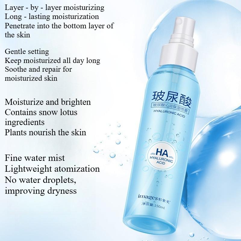 Hyaluronic Acid Hydrating Facial Spray Long Lasting Moisture Lightweight Non Greasy Formula Suitable for All Skin Types Travel Size