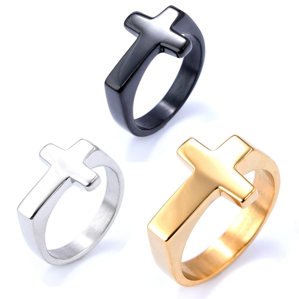 Trendy Minimalist Cross Titanium Steel Ring for Men and Women Stylish Durable Unisex Jewelry Gift