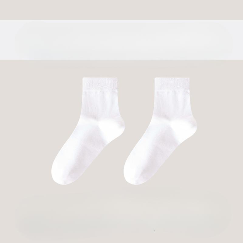 Spring and Summer Women's Socks: Pure Cotton Mid-calf Socks, Soft, Comfortable, Breathable and Not Prone To Pilling. Solid Color Mid-calf Socks