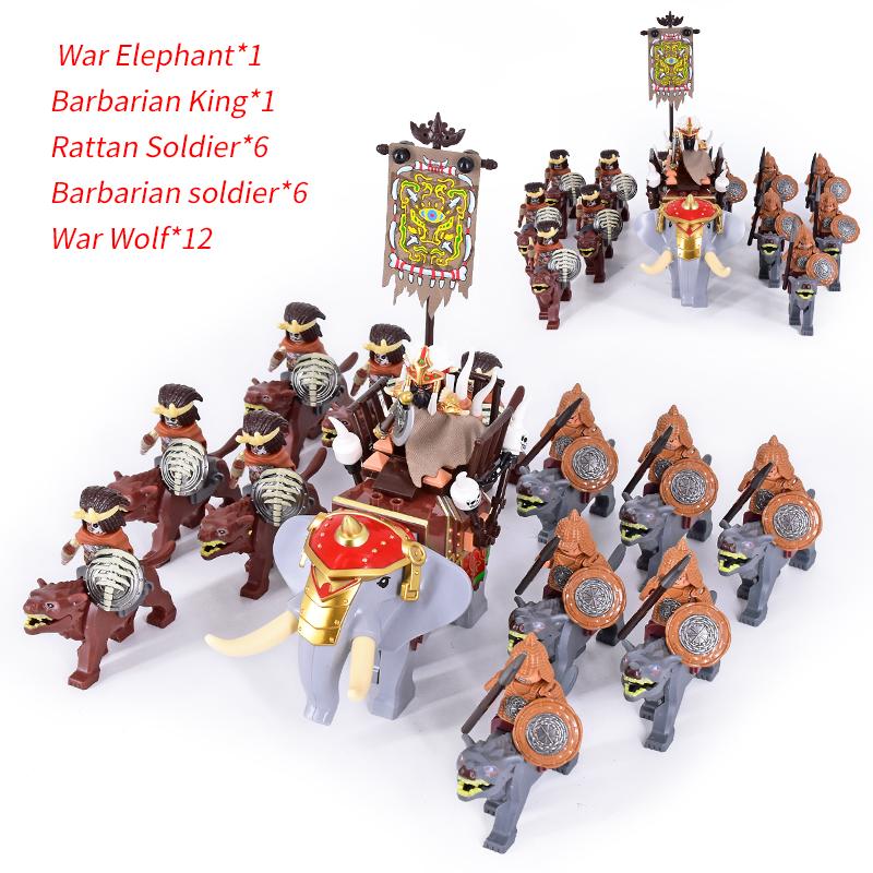 

108 шт. MOC Средневековье южные варвары слоны фигурки экшн строительные блоки кирпичики детские игрушки подарки