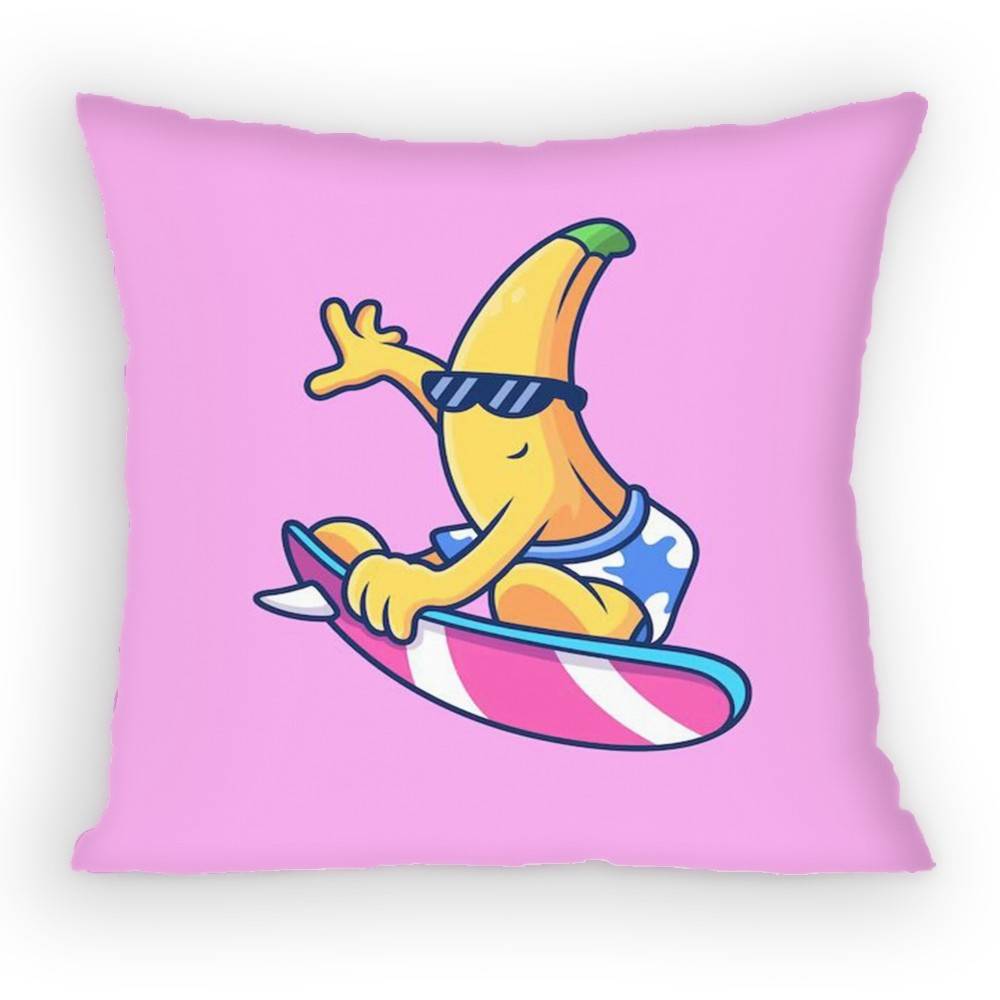 Summer Holiday Cartoon Fruit Beach Surfing Swimming Pillow Case Sofa Living Room for Bedroom Cushion Square Cushion Nap Time