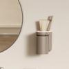 Bathroom Accessories Set Toothbrush Holder Toothpaste Organizer Self-Adhesive Wall Mount Toothpaste Toothbrush Cup Storage Rack